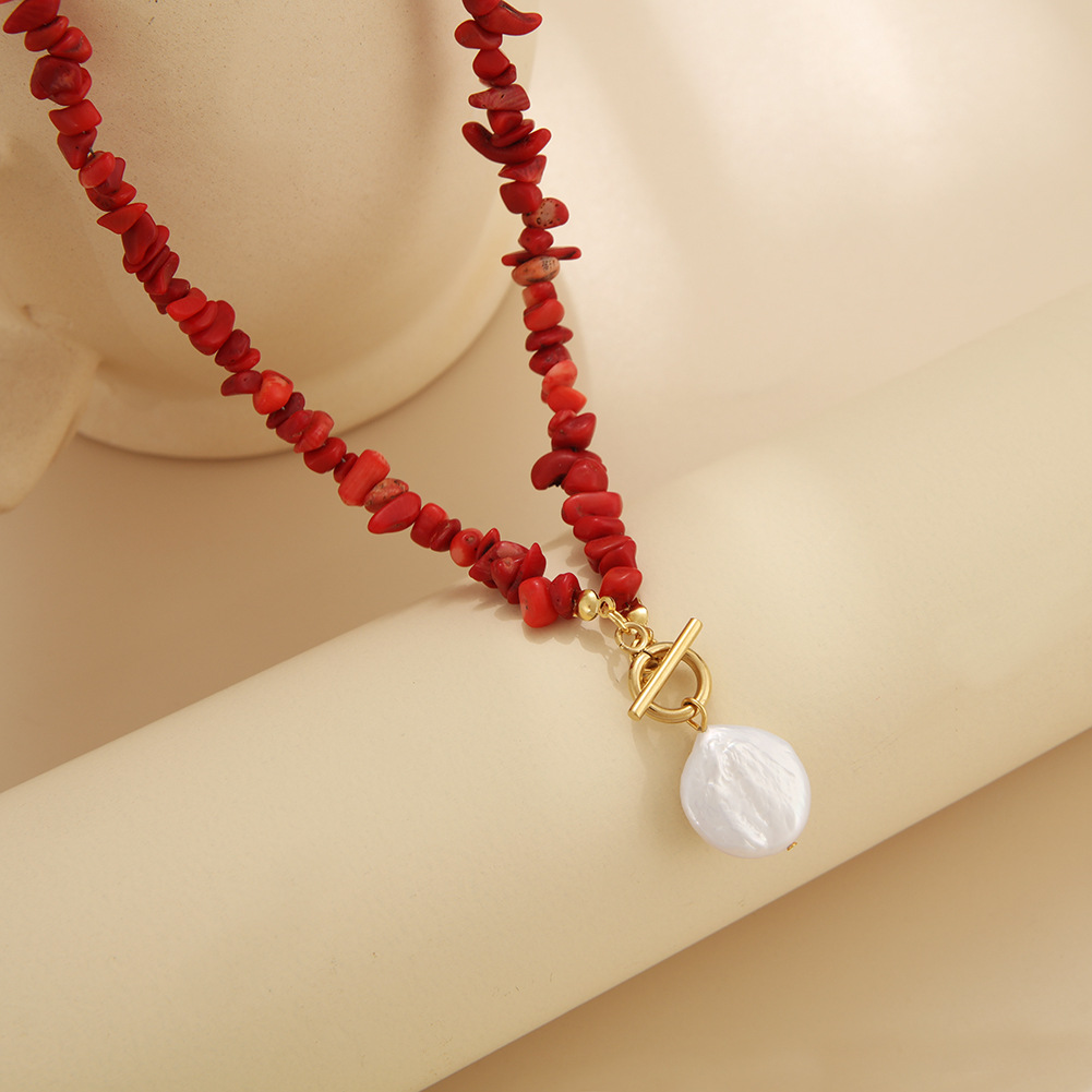 40g Weight Freshwater Pearl Pendant Material Pendant Necklace Classification 1 Piece Quantity Holiday, Daily Occasion Freshwater Pearl Material Irregular Pattern Women's Gender Toggle, Beaded Design Casual Style Casual Irregular Freshwater Pearl Gravel Pendant Necklace In Bulk 3