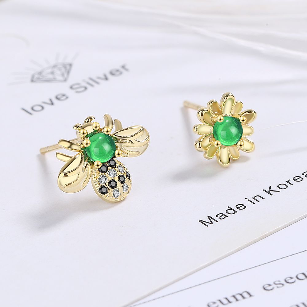 Cute asymmetrical Korean earrings solar-powered