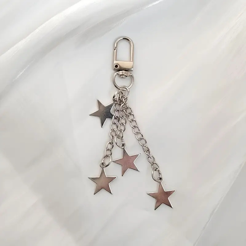 1pc タッセル五芒星キーリングバッグ装飾カップルモデル|undefined