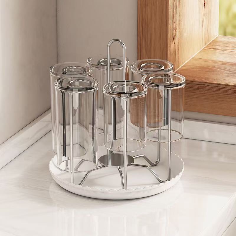 Stainless Steel Desktop Drain Cup Holder Upside down High-Looking Kitchen Storage Rack Tea Cup Rack Home