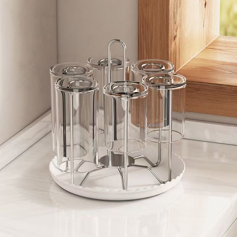 Stainless Steel Desktop Drain Cup Holder Upside down High-Looking Kitchen Storage Rack Tea Cup Rack Home