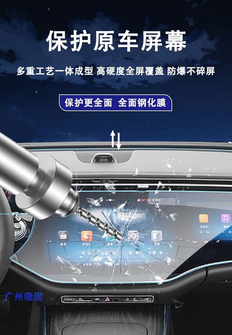 Suitable for 25 Models of Mercedes-Benz E-Class Screen Tempered Film, E300L Navigation Integrated Screen Protective Film, E260L Interior Tpu Film