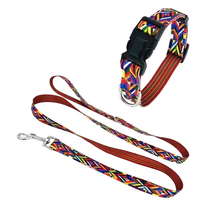 Perro cuerda Arco Iris cinturón perro caminando cuerda transfronteriza Venta caliente mascota entrenamiento collar Correa perro grande cuerda suministros para mascotas al por mayor