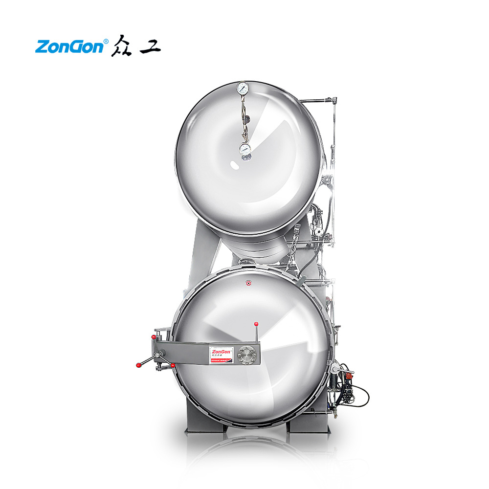 火腿肠香肠卧式杀菌釜 全自动水浴式杀菌锅 肉制品双层灭菌锅