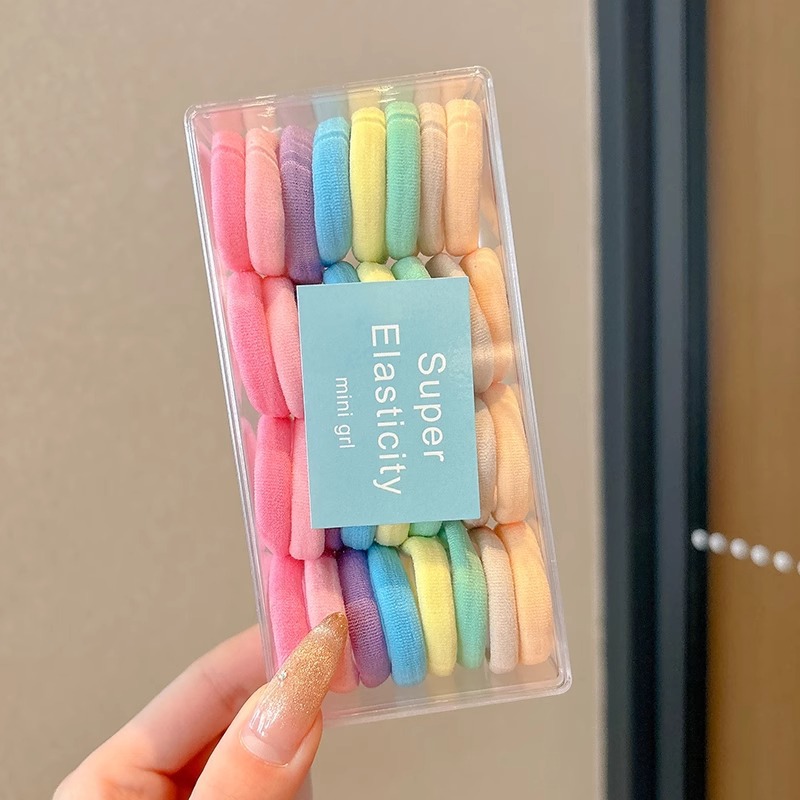 Niños elásticos no lastiman el cabello de la banda de goma de cabello de niñas adornos para el cabello de bebé cabello de pulgar de color anillo de cabello de cabello de cabello