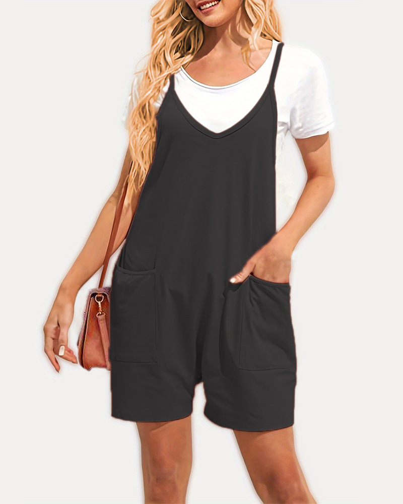 2024 ropa de mujer europea y americana eBay Amazon estación independiente popular cremallera bolsillo suspender pantalones mono suspender Pantalones