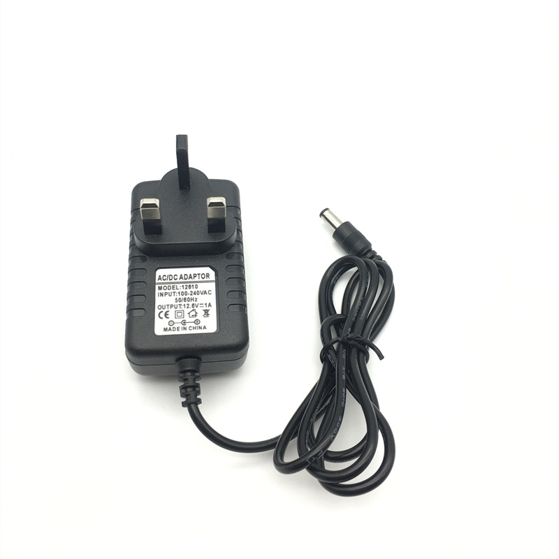 UK英规標插12.6V1A火牛充电器1000mA锂电池港式澳门充电器带转灯