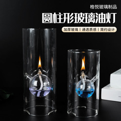创意圆柱形油灯婚庆灯玻璃油灯烛光浪漫晚宴酒店西餐厅酒吧摆饰