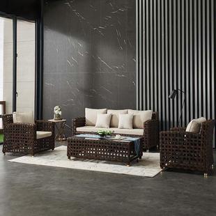 Outdoor Leisure Rattan Chair Rattan Sofa Combination Garden Hotel Terrace Living Room Courtyard Balcony Corner Rattan Furniture