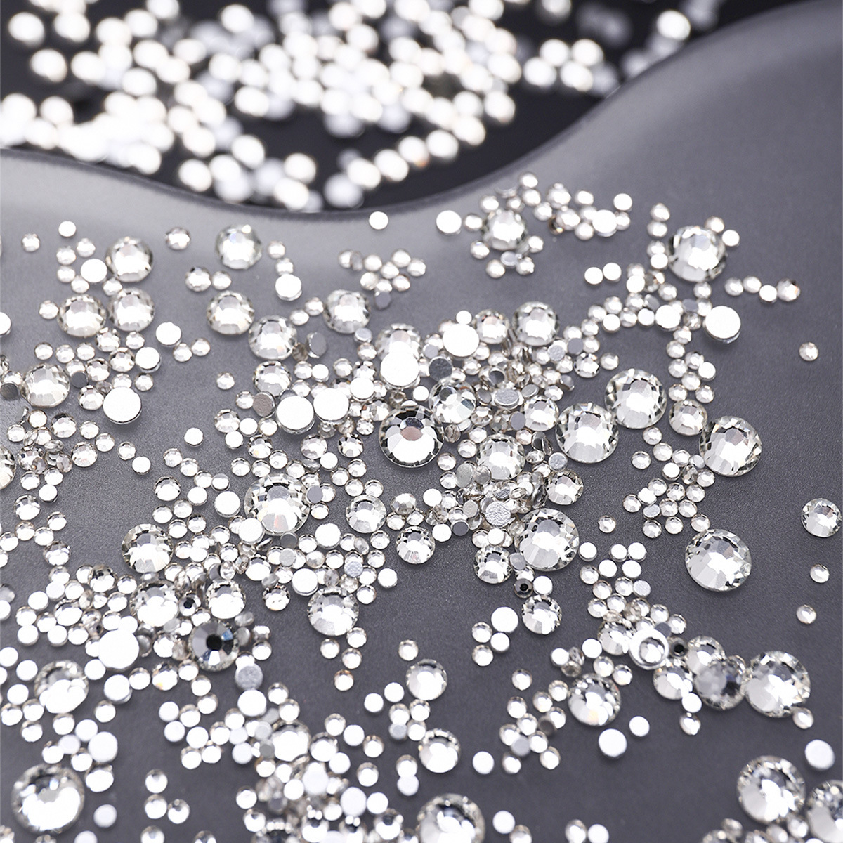Flashing Flashing Fondo plano pequeño diamante redondo manicura diamante transparente blanco diamante diamante de imitación manicura diamante decoración de joyería de uñas