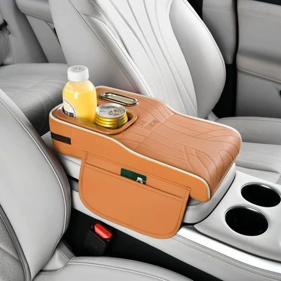 strip car armrest box pad, Armrest box pad - ginger-yellow