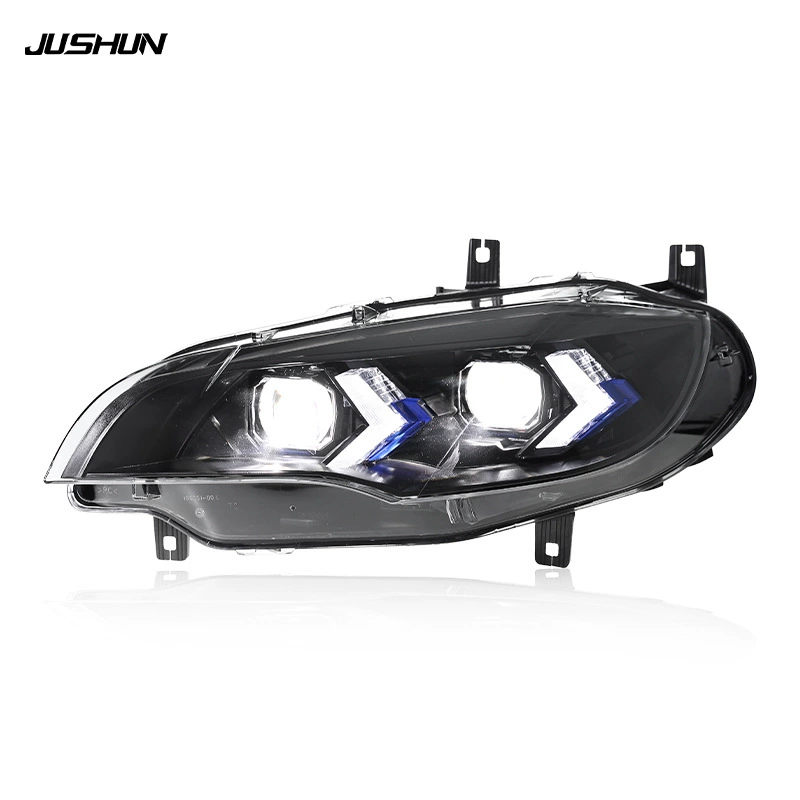 Головная оптика для BMW X6 2008-2014 E71, модифицированная, светодиодная дневного света двухцветная линза