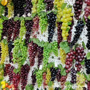 Simulated pu Grape Skewers Fruit Model Supermarket Ceiling Decoration Simulated Grape Skewers Photography Props Posing Grape Skewers
