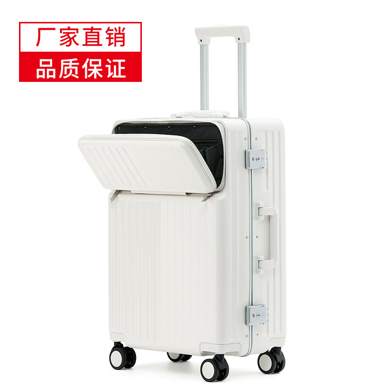 New export multi-functional front opening trolley case universal wheel business frosted luggage men's and women's luggage hard case