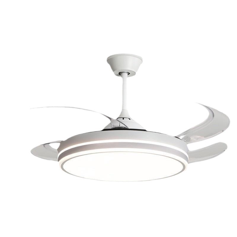 [Selección estricta] lámpara de ventilador de techo invisible lámpara de ventilador de restaurante lámpara de lámpara doméstica moderna simple con ventilador eléctrico DED dimming