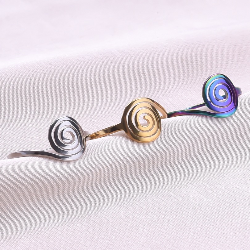 8g Weight PVD Coated Gold Plating Process Real Gold Plated Plating Material Open Ring Classification PVD Coated Real Gold Plated 18K Gold Geometric 304 Stainless Steel INS Style Waterproof Non Tarnish Open Ring