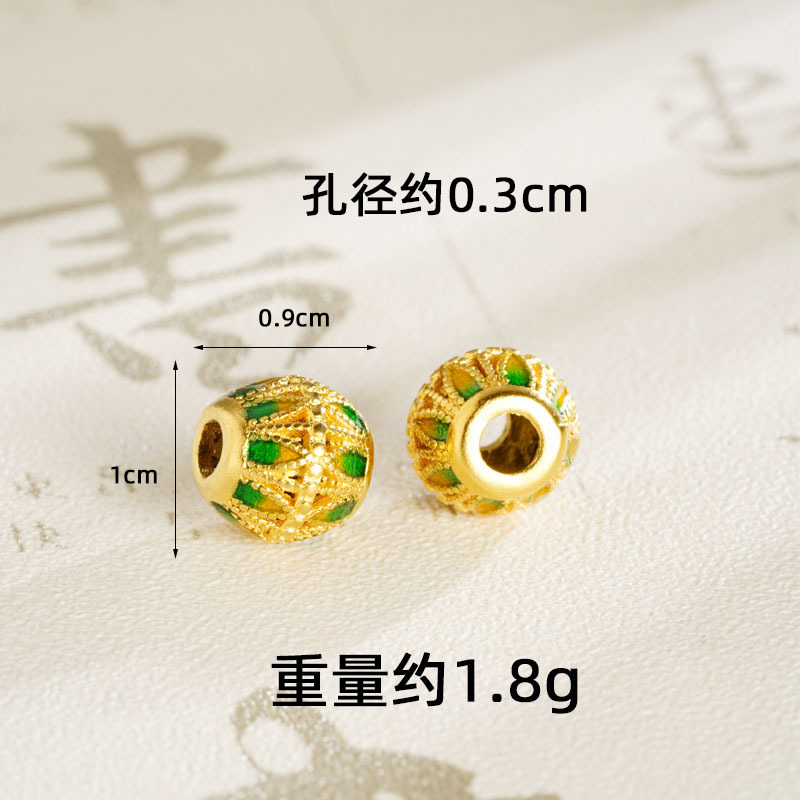 Guochao joyas de oro de arena de estilo antiguo de China perlas huecadas Fu ZiDi accesorios Yiwu joyas fuente al por mayor image 12