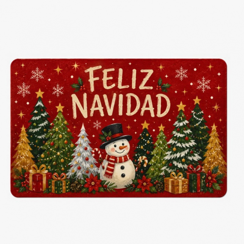 Christmas-themed doormat for the entrance, durable and stain-resistant, dust-proof, absorbent, and skin-friendly, suitable for use in the bathroom