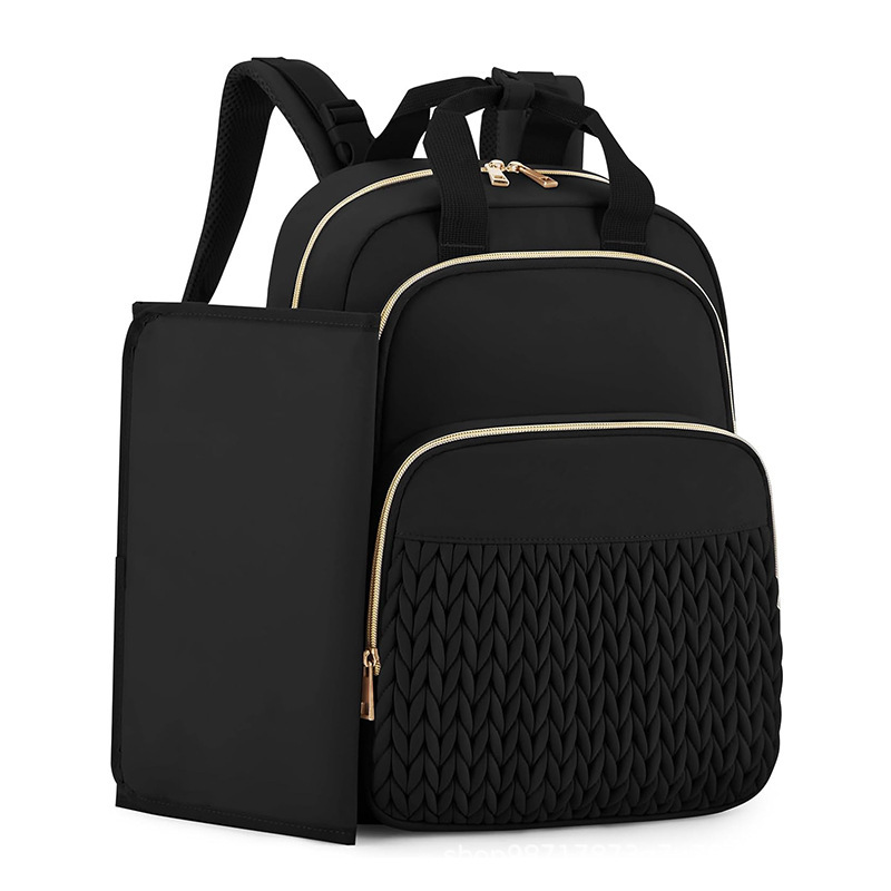 Amazon Hot Sale Diaper Bag Backpack Large Baby Bag Quilted Travel Diaper Backpack with Diaper Pad
