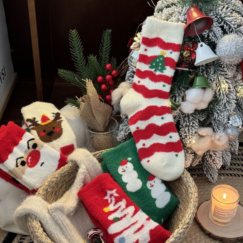 New Australian Velvet Christmas Socks for Women in Autumn and Winter Thickeneded Warm Mid-Calf Socks Ins Christmas Gift Floor Sleep Socks New Australian Velvet Christmas Socks for Women in Autumn and Winter Thickeneded Warm Mid-Calf Socks Ins Christmas Gift Floor Sleep Socks