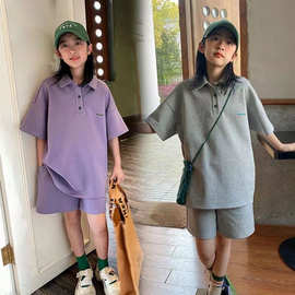 女童夏装套装2023新款中大童夏季炸街童装儿童时髦洋气运动两件套