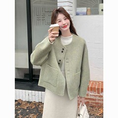 小香风大衣短款小个子2025年新款韩版秋冬毛呢外套高级感呢子女装