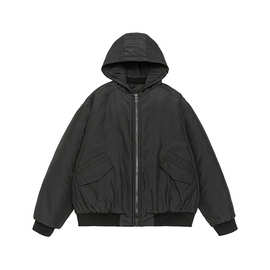 南夏乔装 冬季加绒连帽工装棉服男潮流百搭宽松时尚情侣保暖棉衣