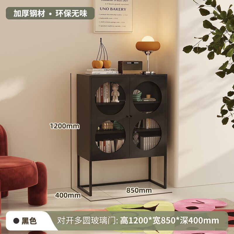 铁艺餐边柜铁艺收纳柜多巴胺铁皮柜客厅展示柜酒柜茶手办柜斗柜|undefined
