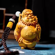 黄杨木崖柏木雕刻手把件钟馗把玩件汽车家居挂饰文玩工艺礼品批发