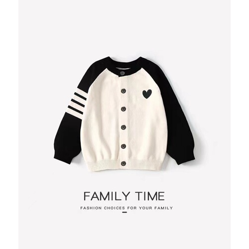 Parent-Child Set Mother's Wear Knit Sweater Coat Korean Style Autumn/Winter New Arrival High-end Streetwear Children's Apparel Love Princess Cardigan