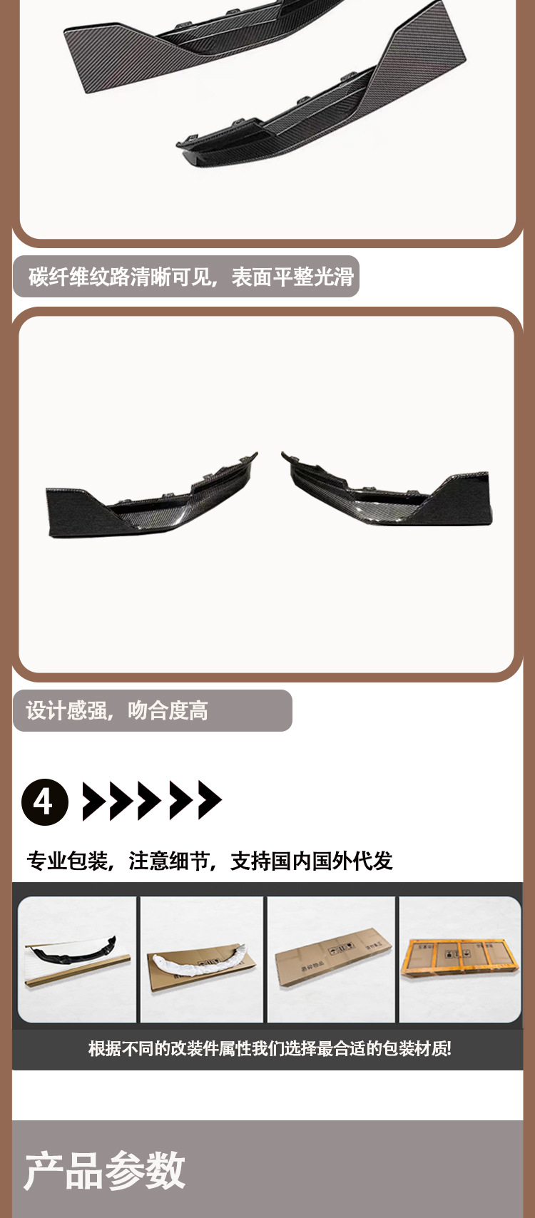 Suitable for BMW M4 G82 with MP carbon fiber rear corner rear lip corner for 2020-IN