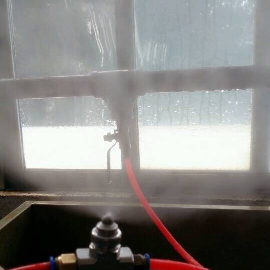 可调雾化喷淋喷头二流体降尘加湿喷头不锈钢可调空气雾化喷嘴扇形