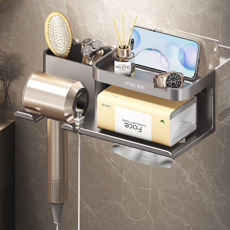 내바이방 드라이어 거치대 무타공 욕실 벽걸이 드라이어 홀더 욕실 헤어드라이어 거치대 수납대