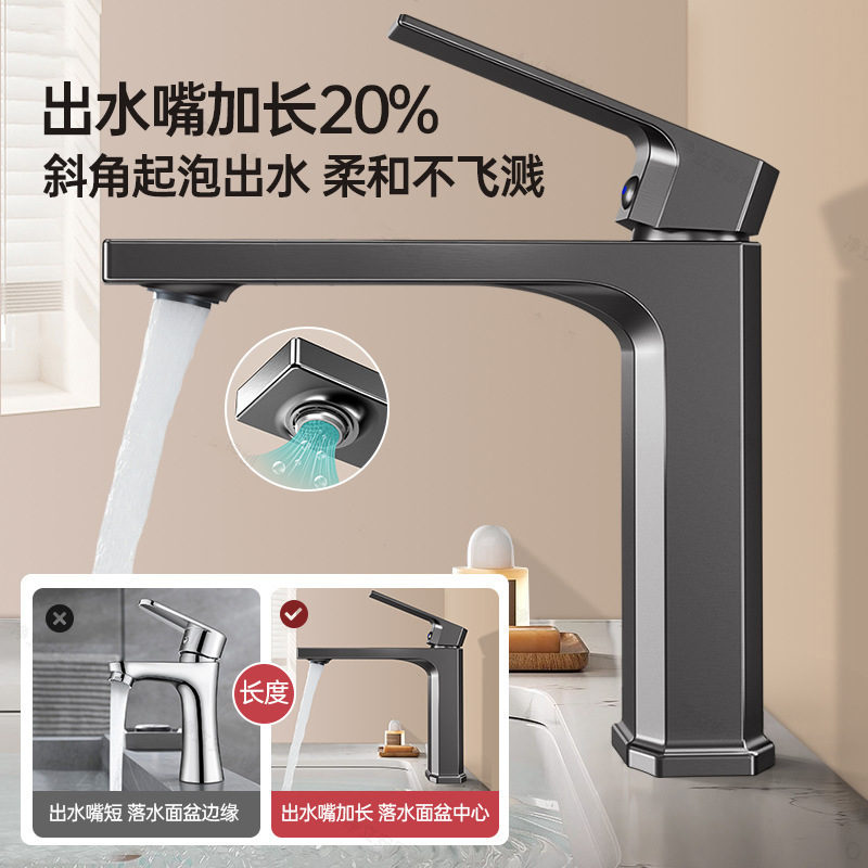 All copper washbasin faucet hot and cold water dual-use toilet bathroom washbasin washbasin washstand household faucet All copper washbasin faucet hot and cold water dual-use toilet bathroom washbasin washbasin washstand household faucet