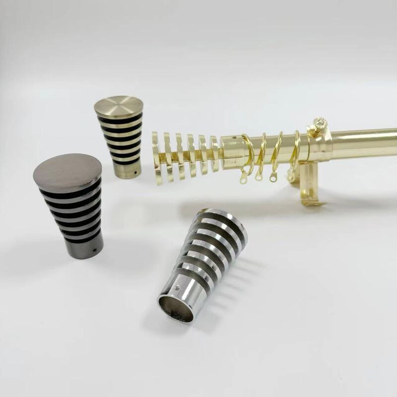 Factory Direct Sales Multi-Layer Round Head Curtain Rod Roman Rod Thickeneded Single and Parallel Bar Bracket Double Bracket Telescopic Curtain Rod