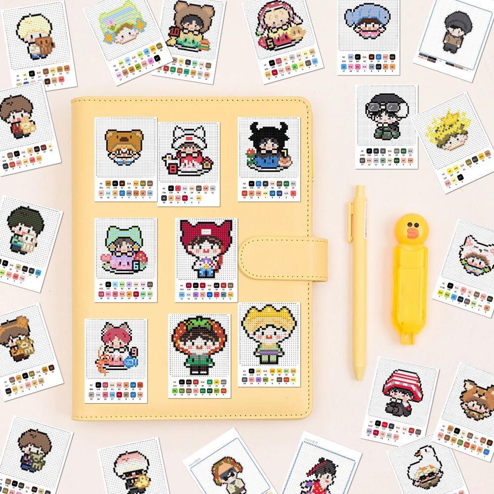 128 diez cuentas de mano Qitian dibujos de frijol dopamina dibujos de dibujos animados pegatinas juveniles DiDi cuaderno impermeable