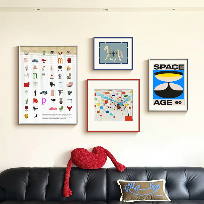 Colorful Fragments of Time: Bauhaus Abstract Living Room Decorative Painting, Niche Art Geometric Wall Art Colorful Fragments of Time: Bauhaus Abstract Living Room Decorative Painting, Niche Art Geometric Wall Art