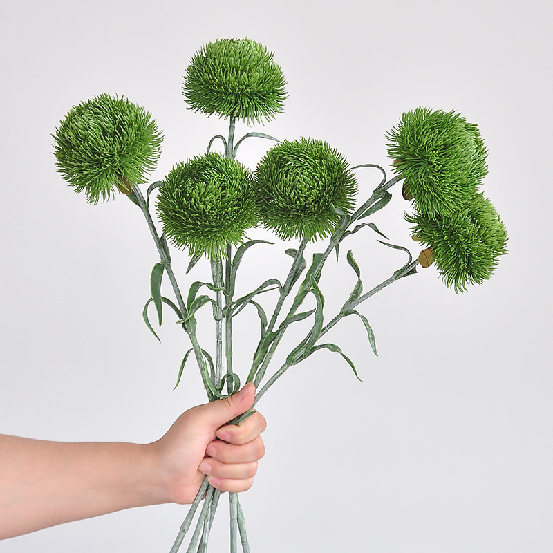 New Green Stone Bamboo Simulated Green Plants Cross-Border Hot-Selling Thorn Ball Feel Soft Rubber Stone Bamboo Photography Props Green Fur Ball Decoration