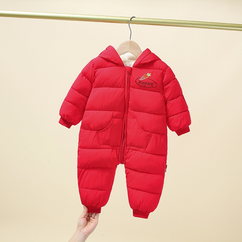 Bebé mameluco de una pieza Outwear otoño e invierno Bebé abajo algodón mameluco recién nacido edredón forrado de lana engrosada saco de dormir