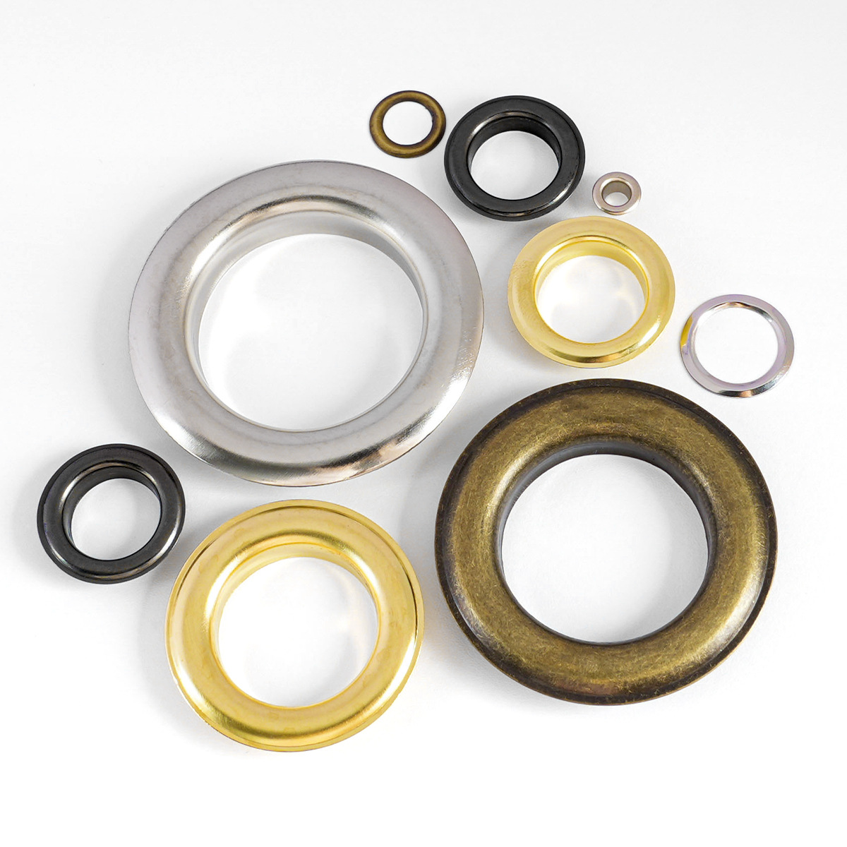 Wholesale Metal Copper Eyelet Buttons for Advertising, File Bags, Shoes, Hats, X-Stand Eyelets, Hollow Studs, Metal Buttons