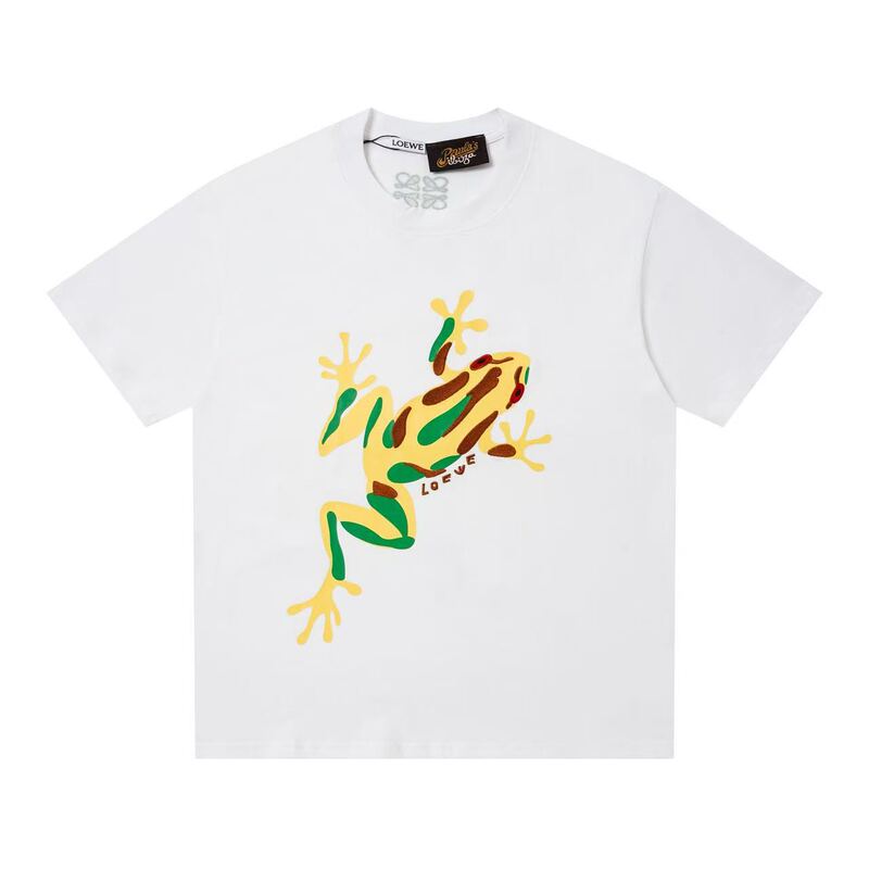 High-End Loewe T-Shirt, Short-Sleeve Pure Cotton, High-Weight Fabric, Unisex Couple's Style, Loose Fit, Crew Neck Top High-End Loewe T-Shirt, Short-Sleeve Pure Cotton, High-Weight Fabric, Unisex Couple's Style, Loose Fit, Crew Neck Top