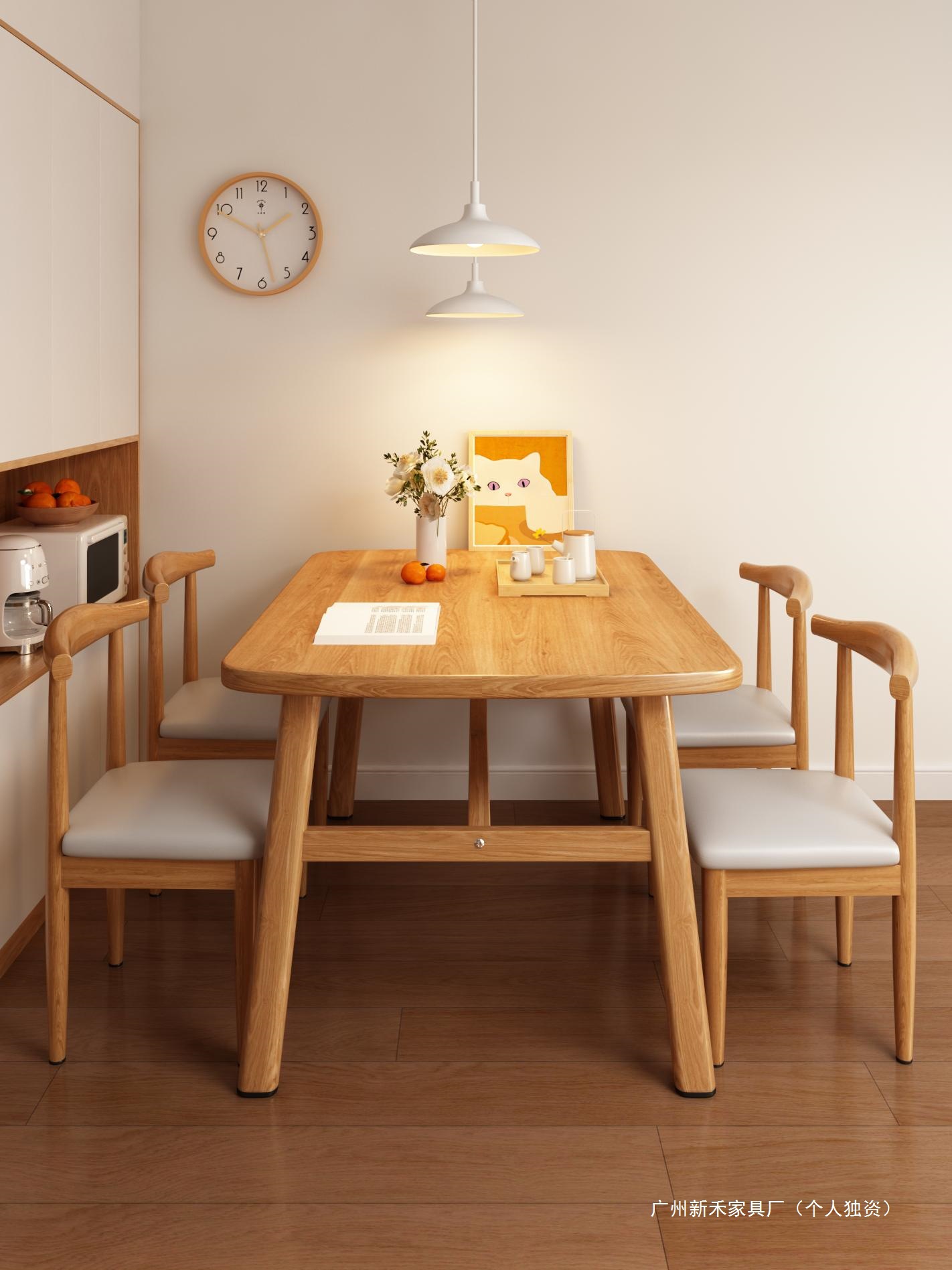 Nordic Dining Table for Home Small Apartment Simple Modern Dining Table Rectangular Dining Commercial Table and Chairs for Rental Housing