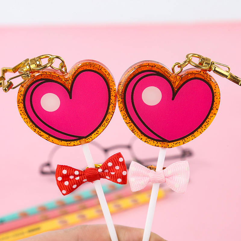 可爱卡通亚克力棒棒糖钥匙扣diy创意挂件小清新女包情侣挂饰