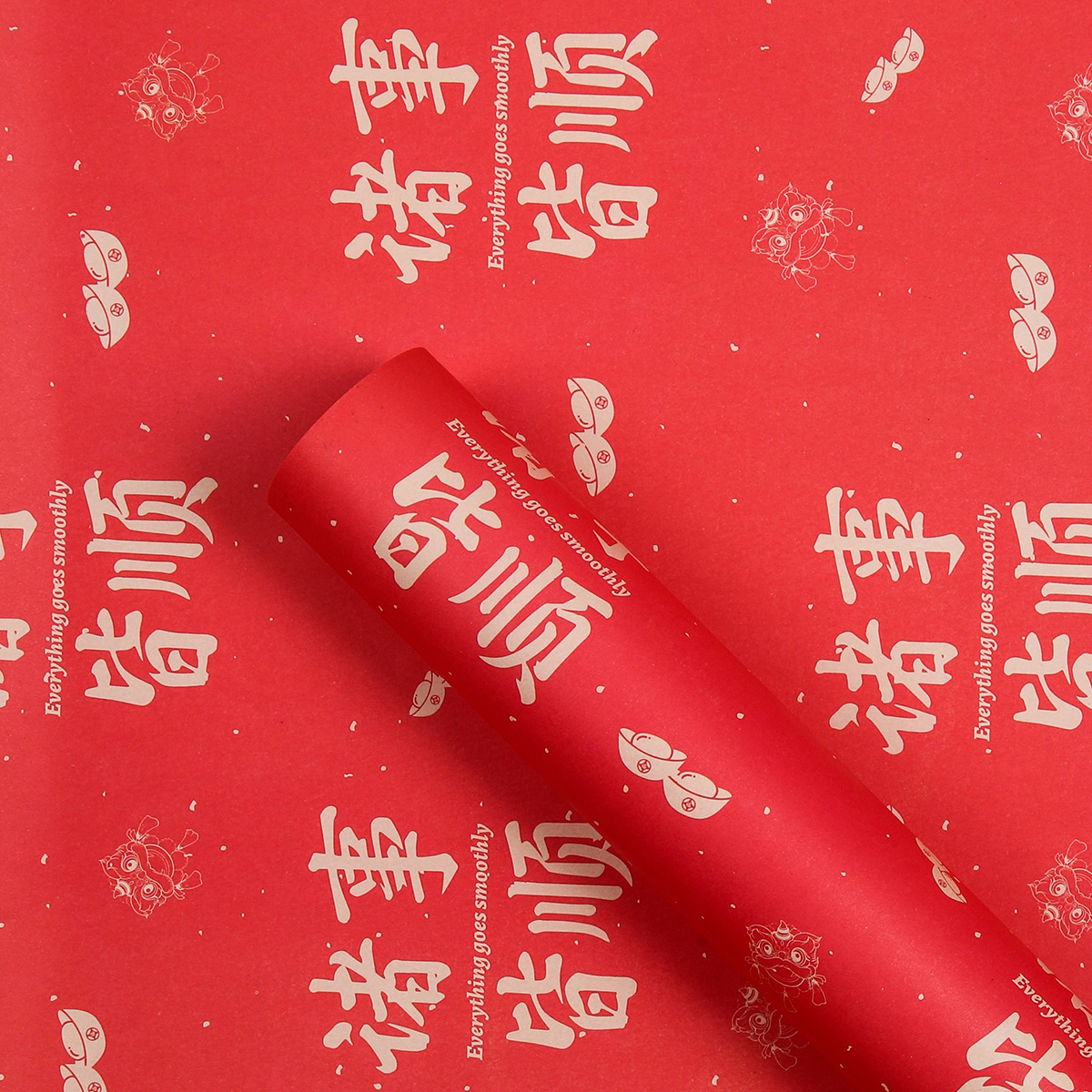 Año Nuevo engrosado papel de embalaje de flores rojo festivo cartón caja de regalo decoración de gran tamaño papel de envoltura de flores papel de color hecho a mano