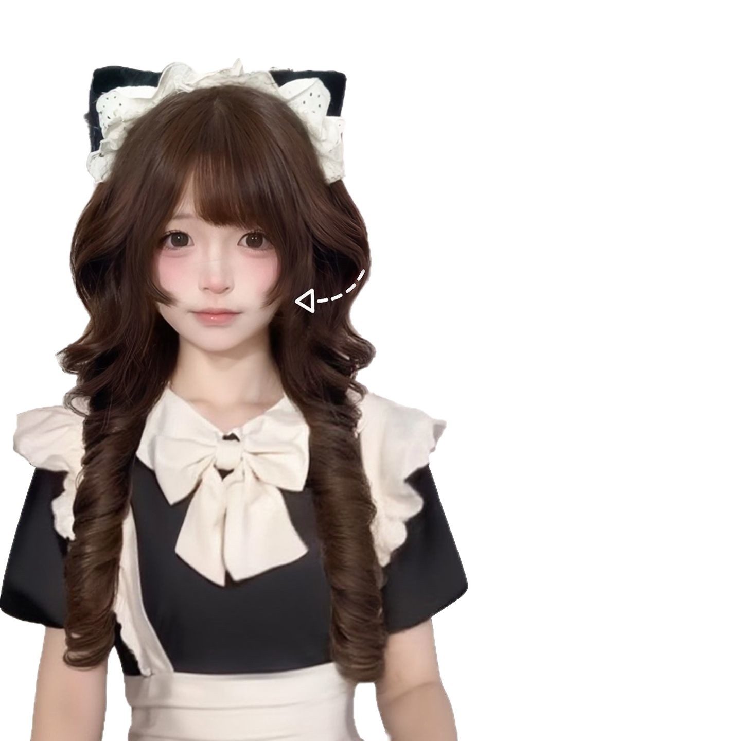 Koni parukas [Little Bear Nana] Neko Island Cosplay parukas meduuside lokkidega, printsessi stiilis lühikesed tukk, armas Lolita