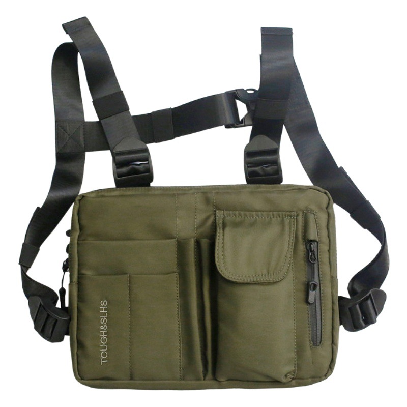 Nueva moda de la calle de los hombres y de las mujeres del bolso del chaleco hip hop táctico funcional mochila de herramientas bolsa de pecho de la motocicleta Hong Kong estilo bolsa de hombro