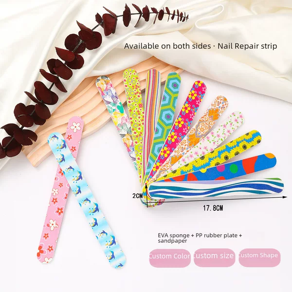Double-sided printing nail file scrub onion powder polishing nail tools to remove dead skin nail rubbing strip polishing strip sand strip