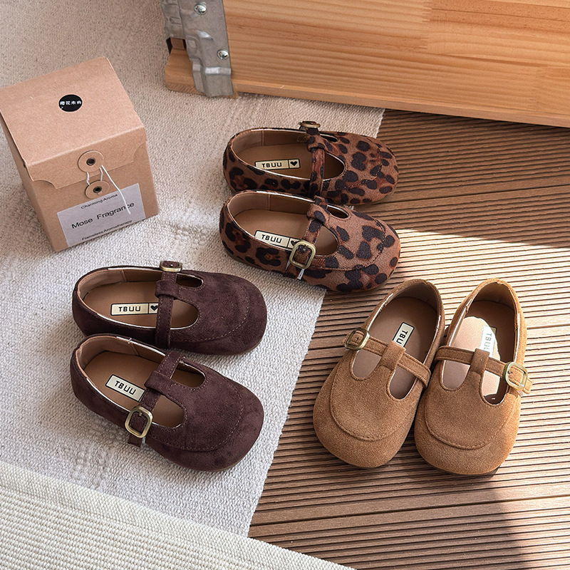 Ins French-Style Small Leather Shoes 2026 Spring and Autumn New Korean Version Girls' Leopard Print Princess Shoes Soft-Soled Loafers