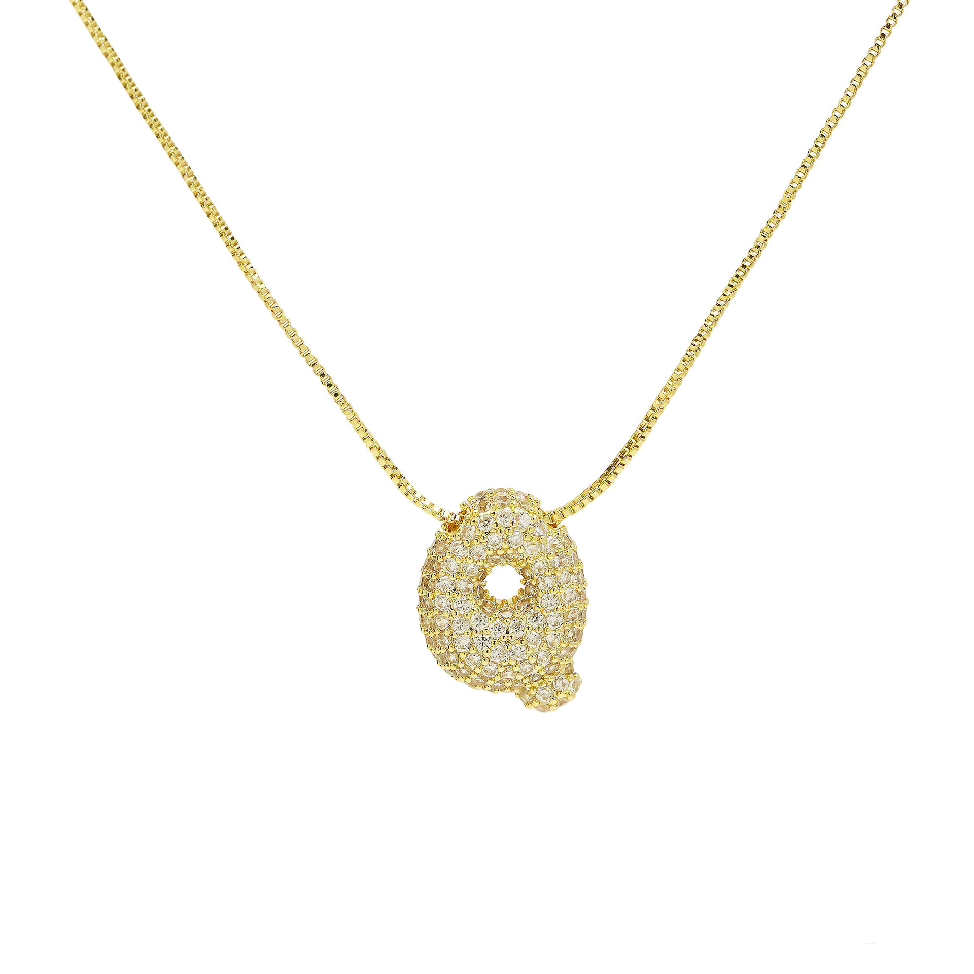 6g Weight Pendant Jewelry Making Type 1 Piece Copper Zircon 18K Gold Plated Letter Pendant