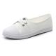 2025 Spring and Autumn Slip-On Lazy Shoes Versatile Shallow Canvas Shoes Women's Flat White Shoes Student Flats